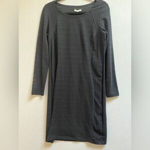 NWT Sandwich Black Long Sleeve Eyelet Shift Dress Sz M